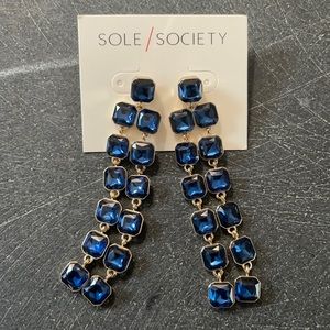 Blue bangle earrings